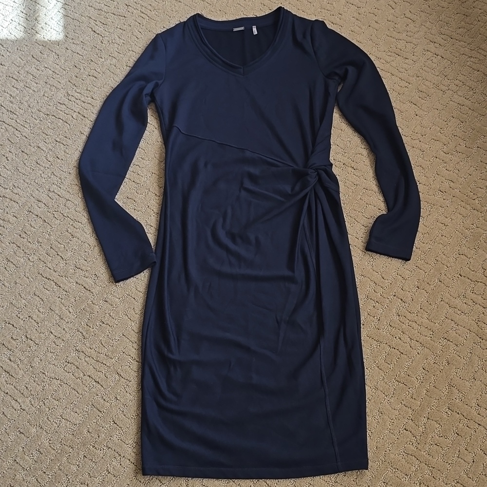 Elie Tahari Knit Dress Navy Blue Sz XS